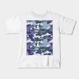 BLUE AND SOFT PURPLE CAMO DESIGN Kids T-Shirt